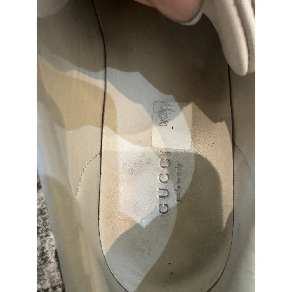 Gucci Ace Green Crocodile White Leather Shoes Sneakers Size 36